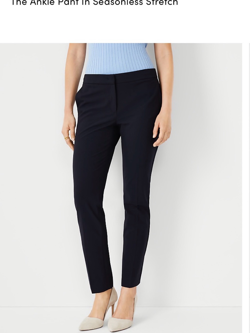 Ann Taylor Women’s Ankle Pants in Seasonless Stretch Navy / Size 8